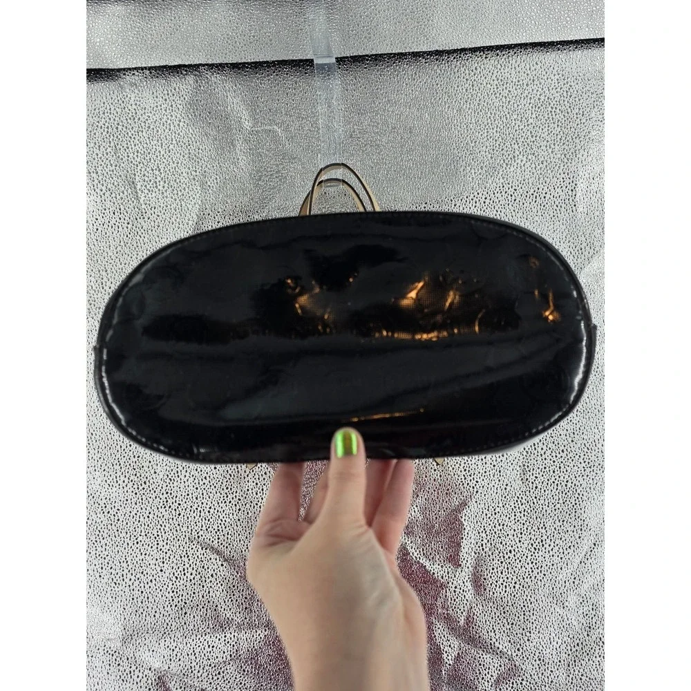 Michael Kors MK Black Patent Leather Tote Shoulder Bag Medium EUC!‎